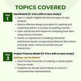 Project Finance & Dashboard Instructor Led Online Workshop